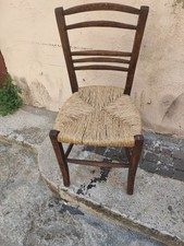 Sedia Camino Antica Fatta A Colpi D Ascia  Fondo Paglia Originale