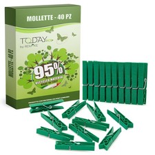 Today Eco 40 mollette per bucato grandi e resistenti in plastica riciclata al