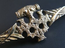 Spilla ago design vichingo Hiddensee Thorhammer argento 925 n.6 placcato oro