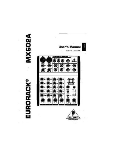 Behringer mx602a manuale - behringer, di