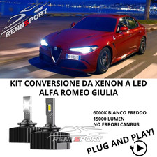 KIT COPPIA LAMPADE D3S LED DA XENON A LED 6000K BIANCO PER ALFA ROMEO GIULIA