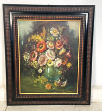 ANTICO QUADRO dipinto olio tavola NATURA MORTA Gino Tassinari VASO FIORI 900 old
