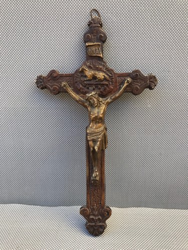 Antico crocifisso legno e - in,