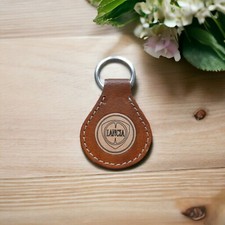Portachiavi LANCIA Logo Moto Auto  in Vero Cuoio Fatto a Mano Made in Italy