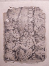 Incisione ,La Vergina Maria Da Giorgio Vasari Incisa Da Vico Enea 1546.