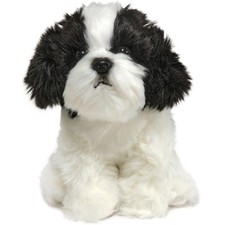 Realistic 11-Inch Puppy Stuffed Animal Plush Toy for Kids - Shih Tzu Design