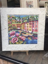 Athos Faccincani Serigrafia " Abbraccio Di Luce A Portofino " arredo casa arte