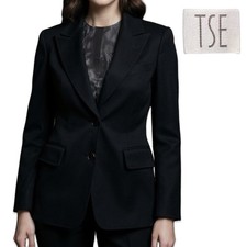 Giacca blazer TSE 100% cashmere donna 8 nero foderato seta sartoriale Y2K lusso
