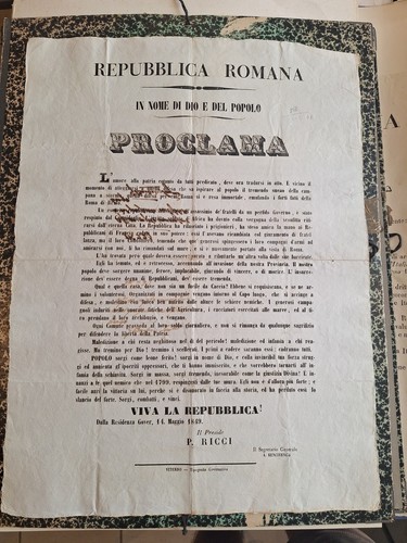 Manifesto 1849 repubblica - 1849,