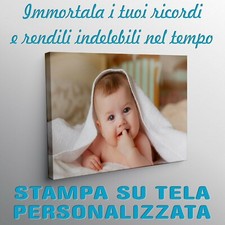 STAMPA SU TELA  PERSONALIZZATA CON TELAIO IN LEGNO QUADRO FOTO IDEA REGALO CASA