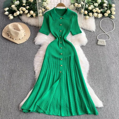 Vestito lungo verde smeraldo - smeraldo, a