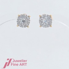 FHT - Orecchini - 56 brillanti (diamante) totali 0,84ct - 14K/585 oro rodiato