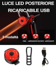 LUCE LED BICI RICARICABILE USB