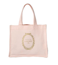 BORSA TOTE BAG LADUREE CANVAS ROSA logo oro piccola tela PARIGI edizione limitata