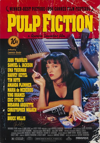 Pulp fiction poster uma - pulp, (1994)