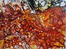 Fucina   ( Dipinto a mano con tecnica Pouring - Fluid art)