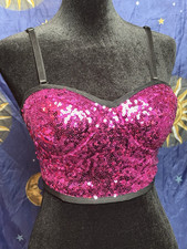 Hot Pink Sequin Black Bandage