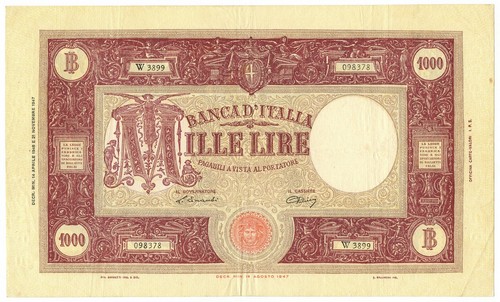 1000 lire barbetti - 1000, m