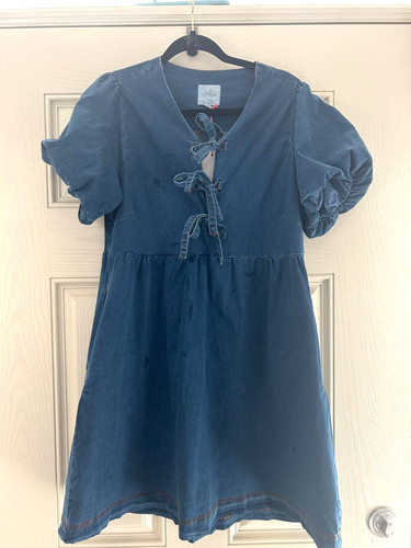 Abito babydoll denim - , cravatta