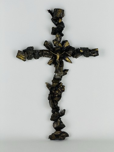 Scultura bronzo crocifisso - scultura, in
