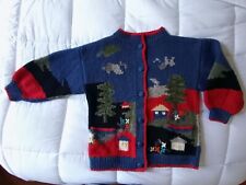 Cardigan donna Dobrilla blu rosso nero bianco 100% lana ricamo