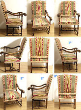 (PRL) 2 SEDIE SEDIA ANTIQUARIATO '600 ROCCHETTO NOCE RINASCIMENTO VELLUTTO GENOV