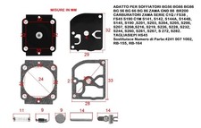 KIT MEMBRANE CARBURATORE ZAMA RB-155 STIHL BG56 BG66 BG86 FC56 FS70 4241007 1700