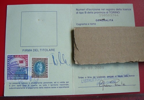 Licenza pesca tipo - di ,