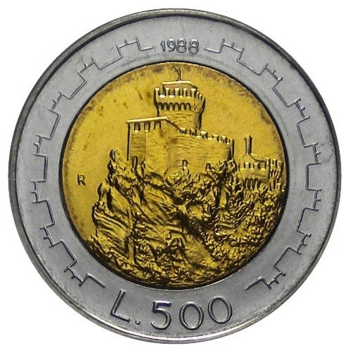 500 lire san marino - lire, 1988