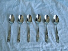 6 Cucchiai da Tavolo Metallo Argentato Christofle Modello Grandbourg Louis XV