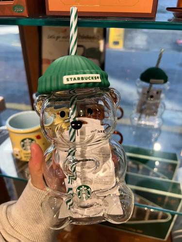Starbucks bear glass cup - bear,