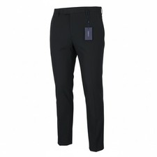 Pantaloni Uomo Gant Stretch In Lino EU54 Blu Sera Slim Fit Con Zip