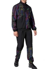  Tuta Intera Completa Full Tracksuit UOMO Australian Neon Smash Nero Sportswear