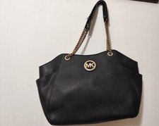 Michael Kors Jet Set Saffiano Shoulder Tote Bag, Large - Black