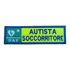 PATCH RICAMO TOPPA AUTISTA SOCCORRITORE DAE ABILITATO AMBULANZA DIVISA 118