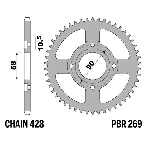 Corona pbr z50 denti passo - corona, 428