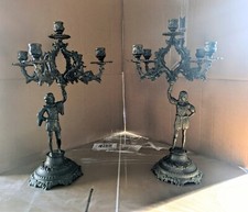 COPPIA DI CANDELABRI in ottone