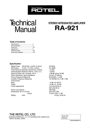 Manuale servizio per rotel - servizio,