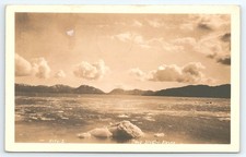 Cartolina RPPC Stretto di Ghiaccio Alaska spedita 1936 a Juneau