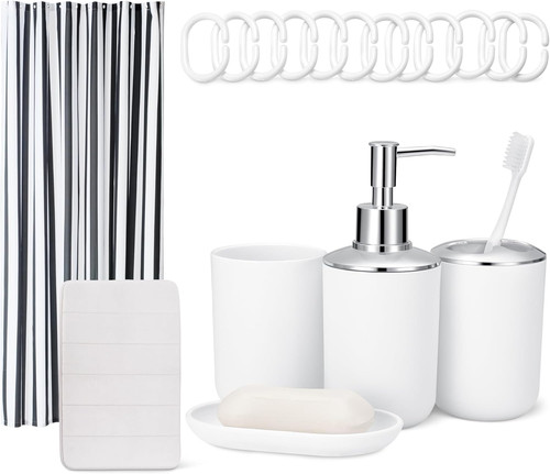 Set accessori bagno tenda - set, bagno: