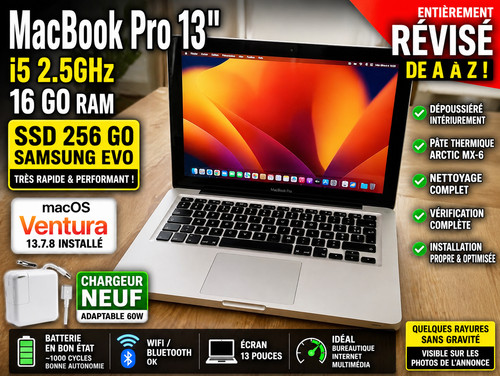 Macbook pro 2 5ghz 16go - i5,