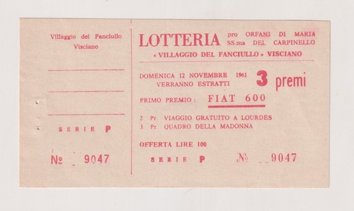 Biglietto lotteria villaggio - biglietto,