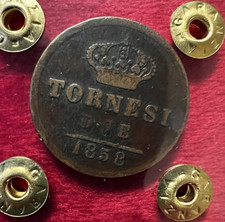 REGNO DELLE DUE SICILIE - FERDINANDO II - 2 TORNESI - 1858 2° Tipo NON COMUNE  