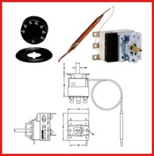 kit termostato con manopola per caldaia stufa a pellet riscaldamento camino set