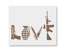 Love guns stencil pistola - guns,