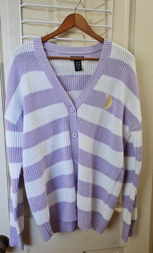 Cardigan lilla moon stripe - cardigan,