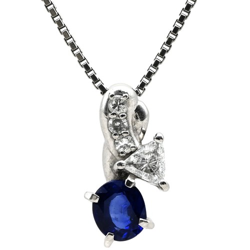 Collana zaffiro blu - collana, 0,74ct