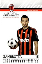 cartolina postcard Calcio 2008/09 Milan - Zambrotta