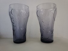 N. 2 BICCHIERI MCDONALD'S COCA COLA in vetro di colore viola vintage gadget 2010