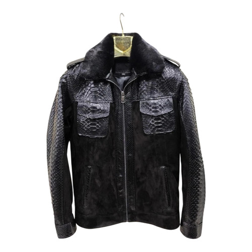 Cappotto uomo nero - , pitone